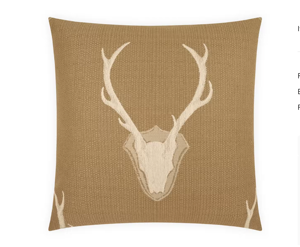 Desert Buck 24x24 Feather Down Decorative Throw Pillow