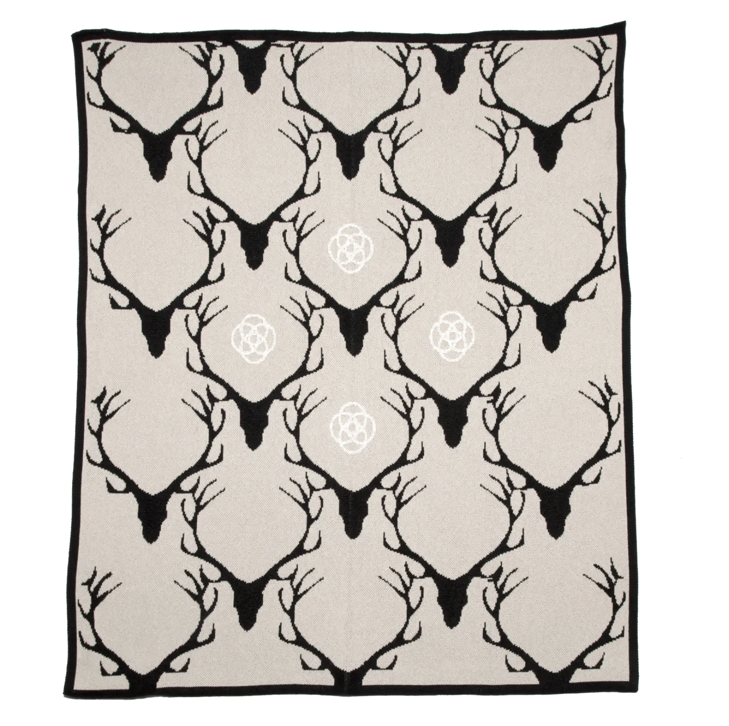 Stag Longhorn Cotton Knit Throw Blanket 50x60 Rustic Cabin Décor