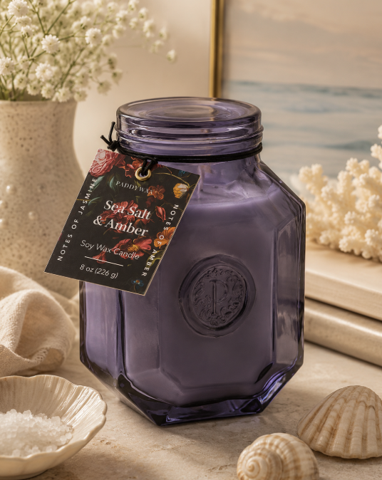 Paddywax Botanica Sea Salt & Amber Candle – 8 oz