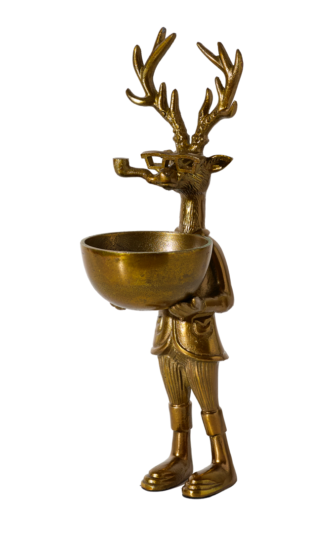 Frankie the Buck Brass Dish Stand