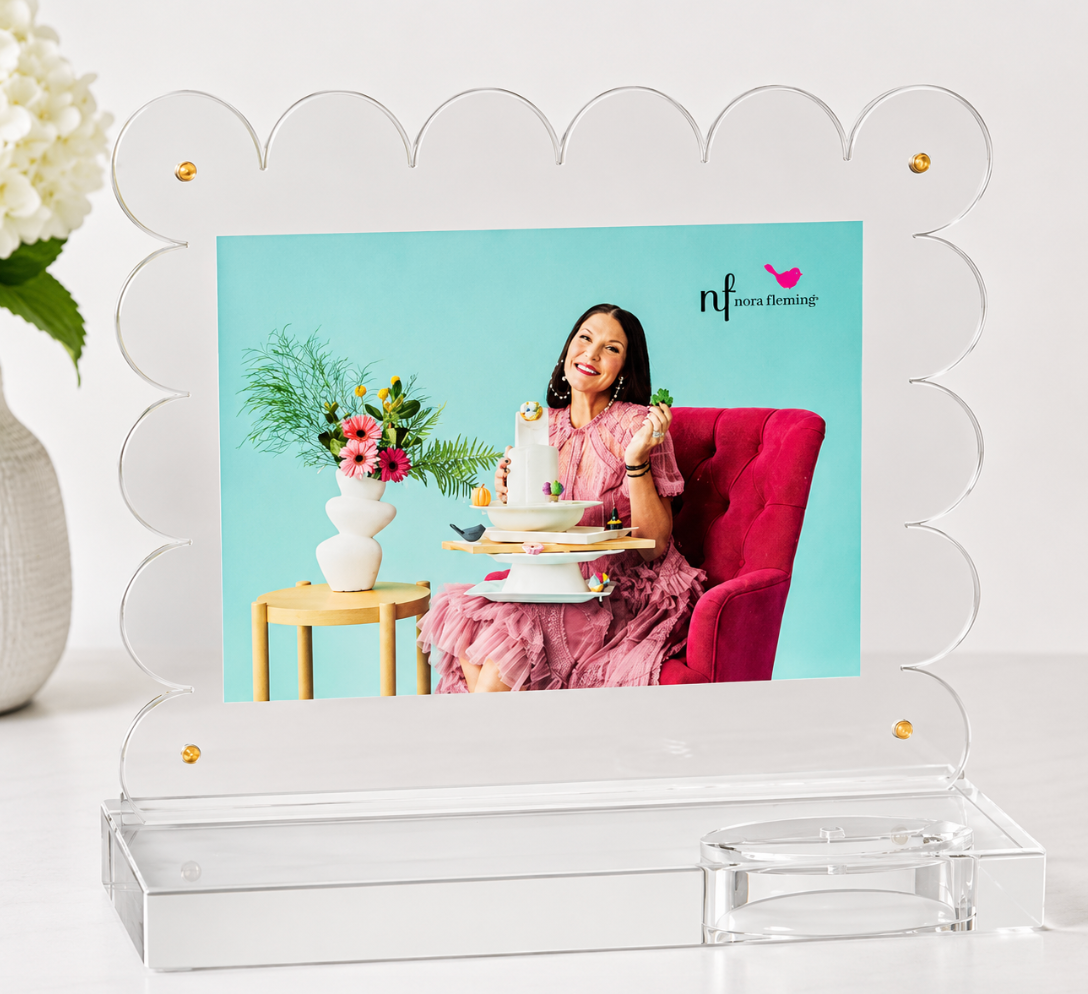 Nora Fleming Clearly A-nora-ble Scalloped Acrylic Frame