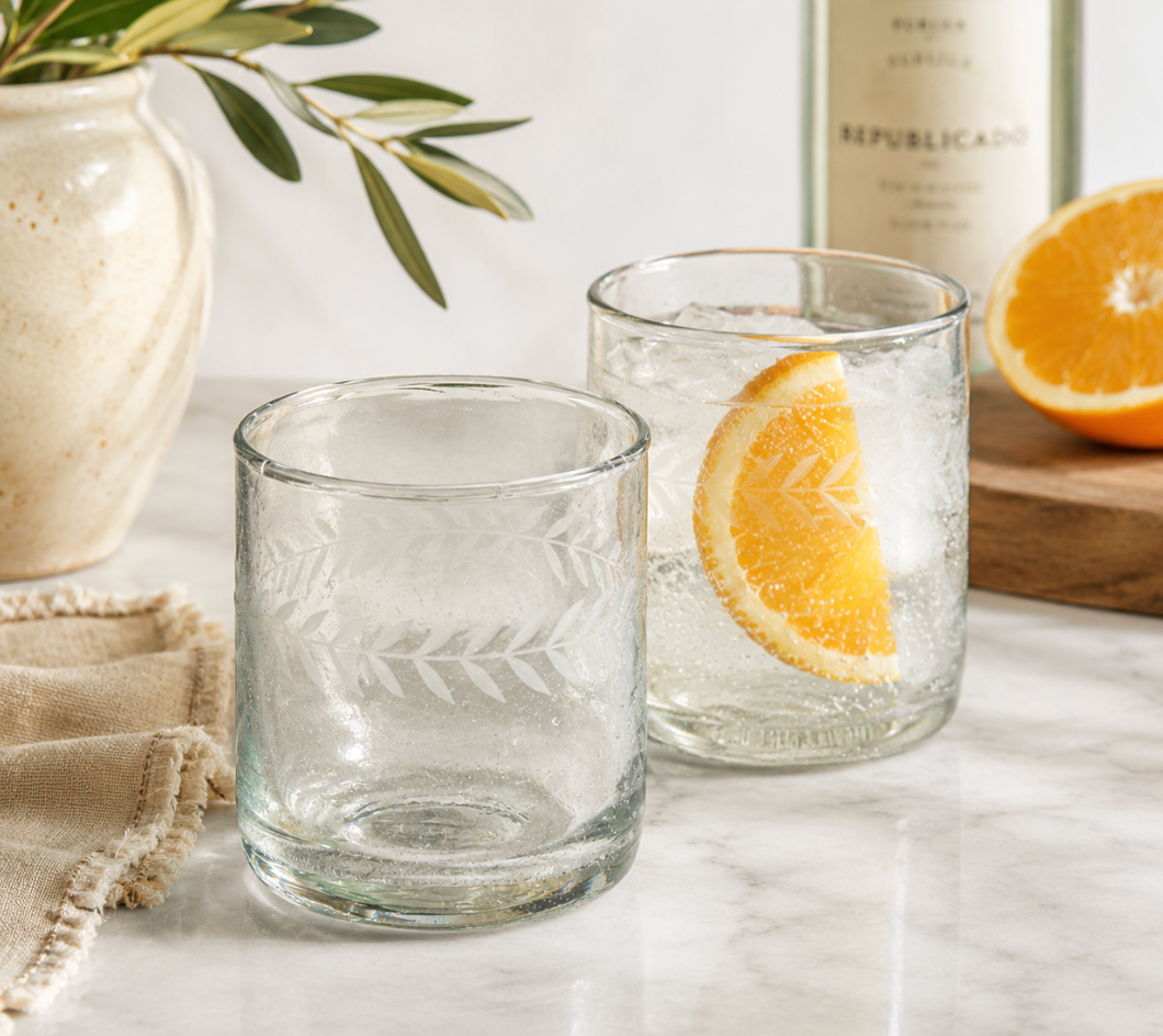 Tuscan Handmade Etched Glass