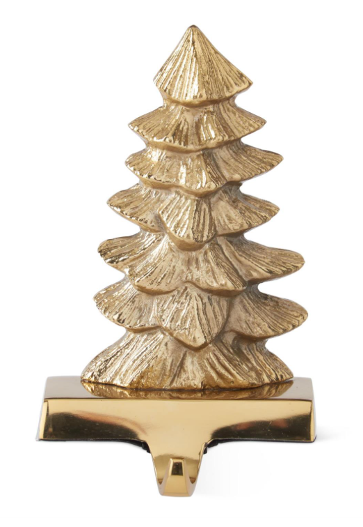 8.25 in. Polished Brass Christmas Tree Stocking Holder