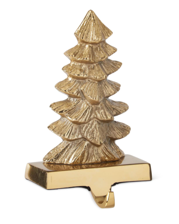 8.25 in. Polished Brass Christmas Tree Stocking Holder