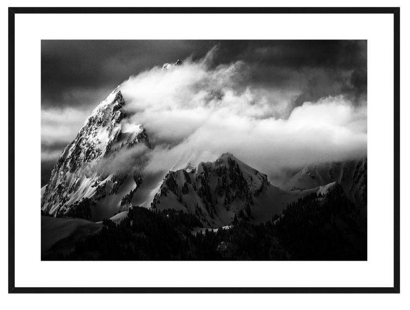 Custom for DAHL :  Majestic Mountain|45x33|Glass Framed|Black wood