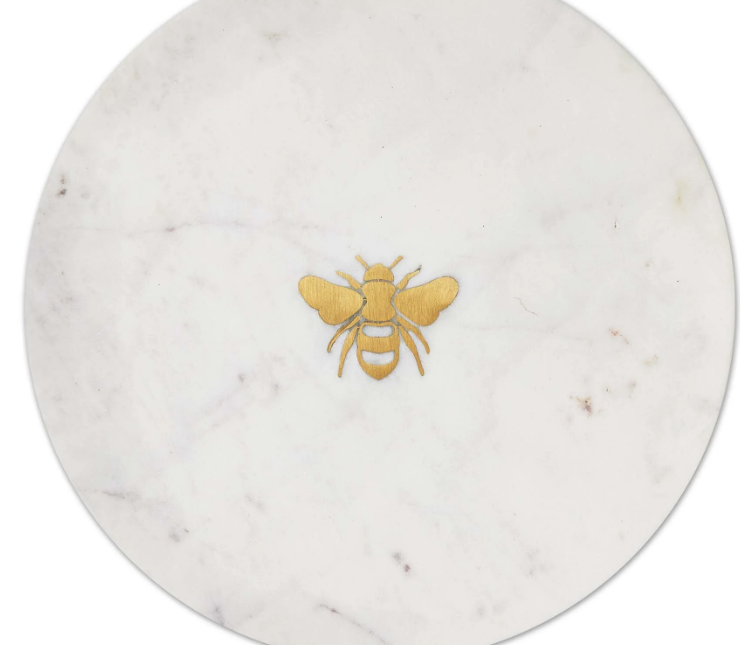 Bee Inlay Marble Serving Board