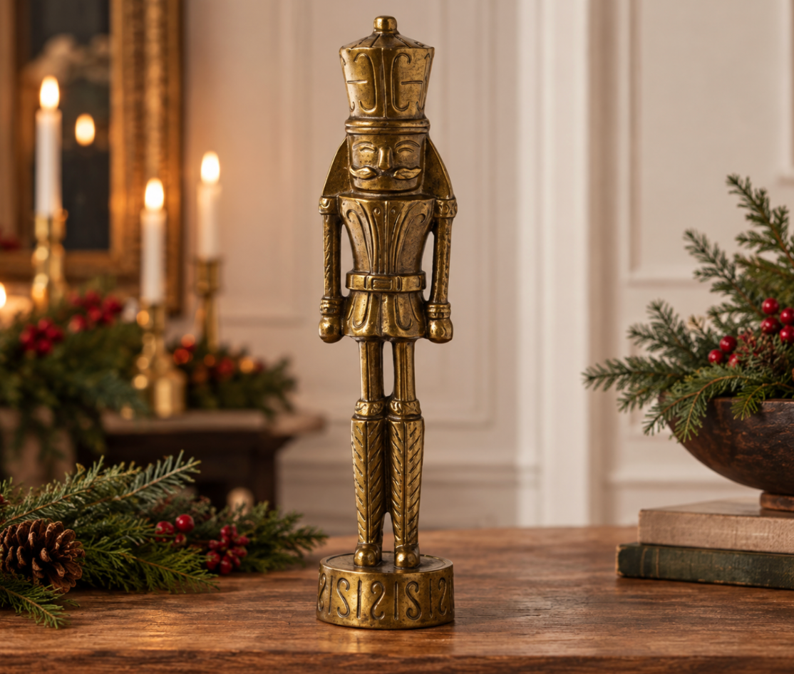 Vintage Gold Nutcracker Figurine – 18"