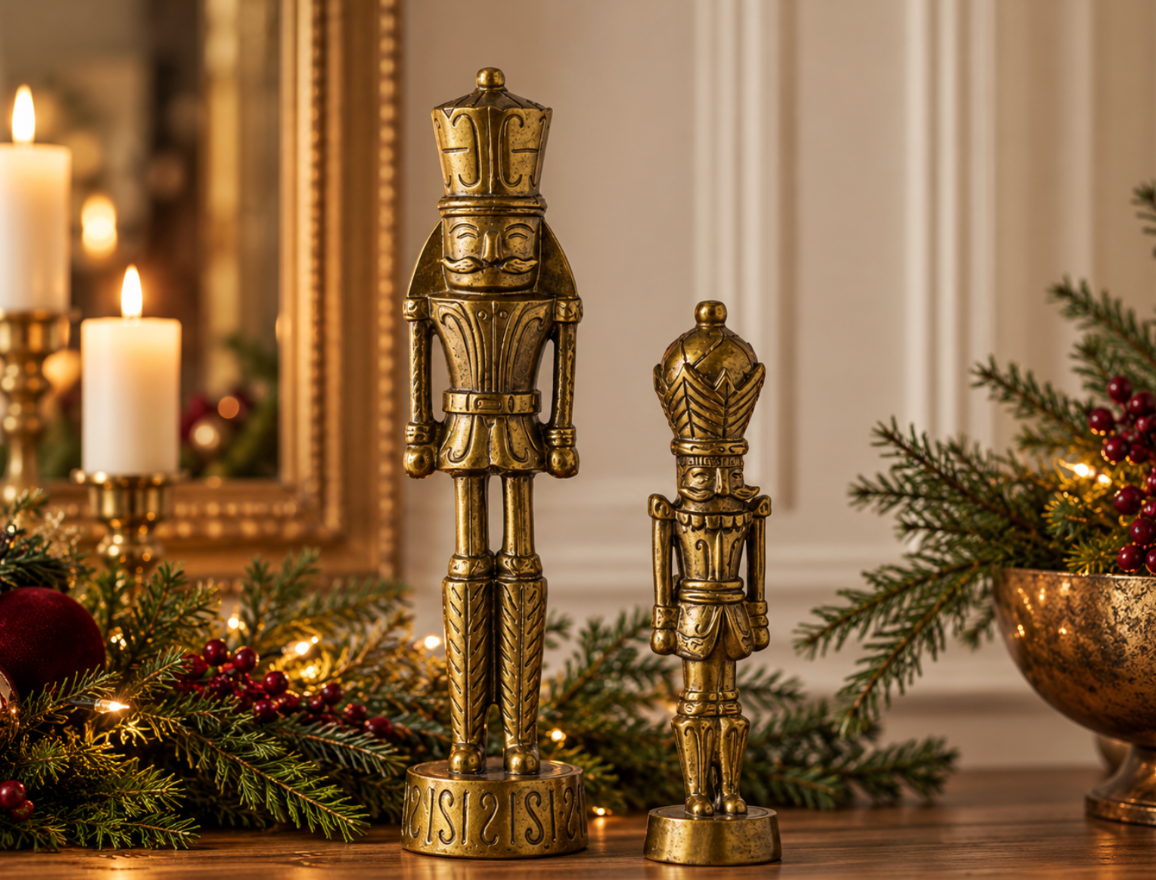 Vintage Gold Nutcracker Figurine – 14.75"