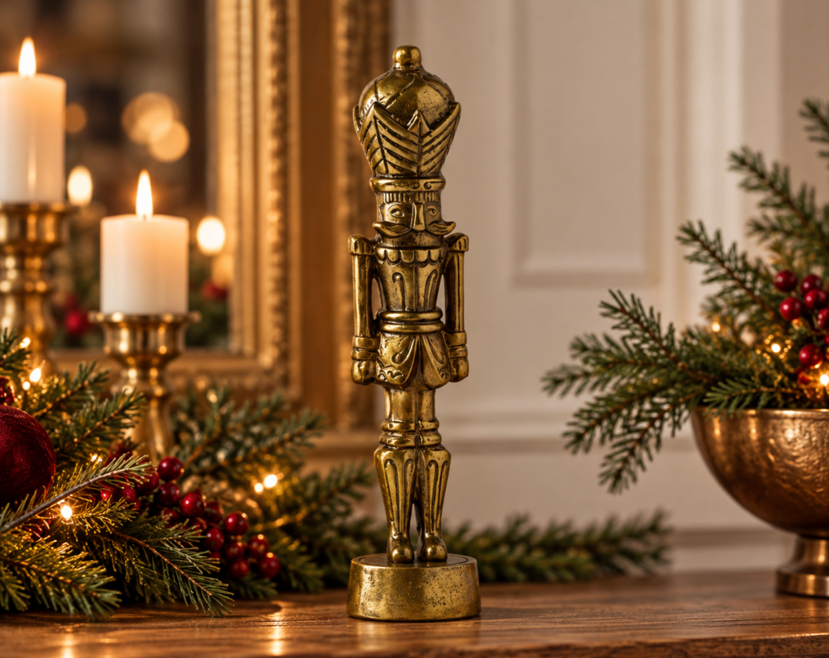 Vintage Gold Nutcracker Figurine – 14.75"