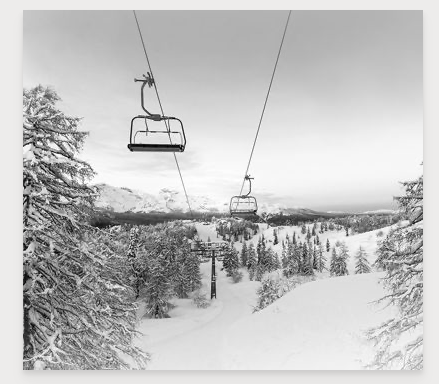 ART - Snowboard Snowy Lifts 45.5x41.5"