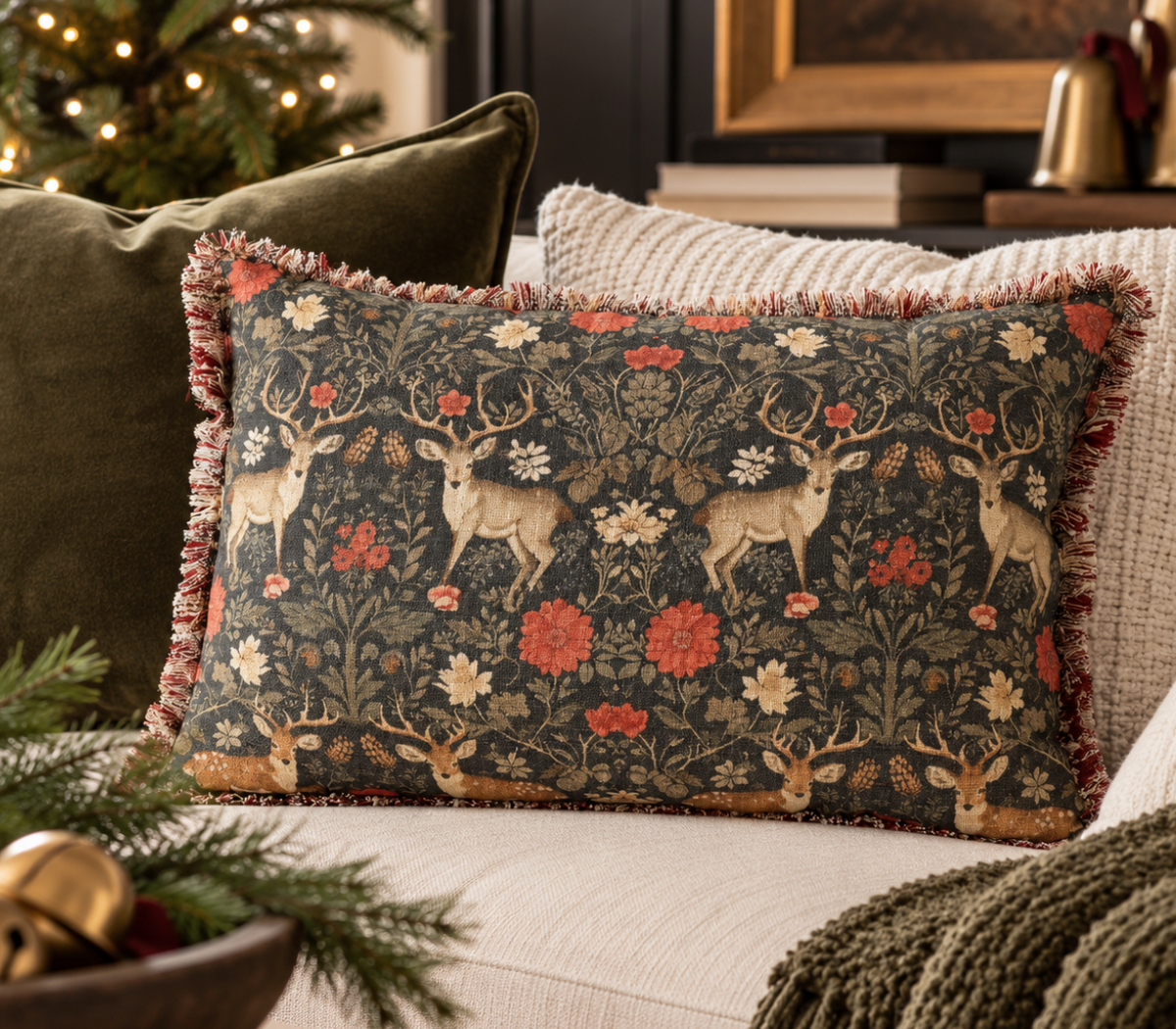 Balmoral Deer Print Pillow