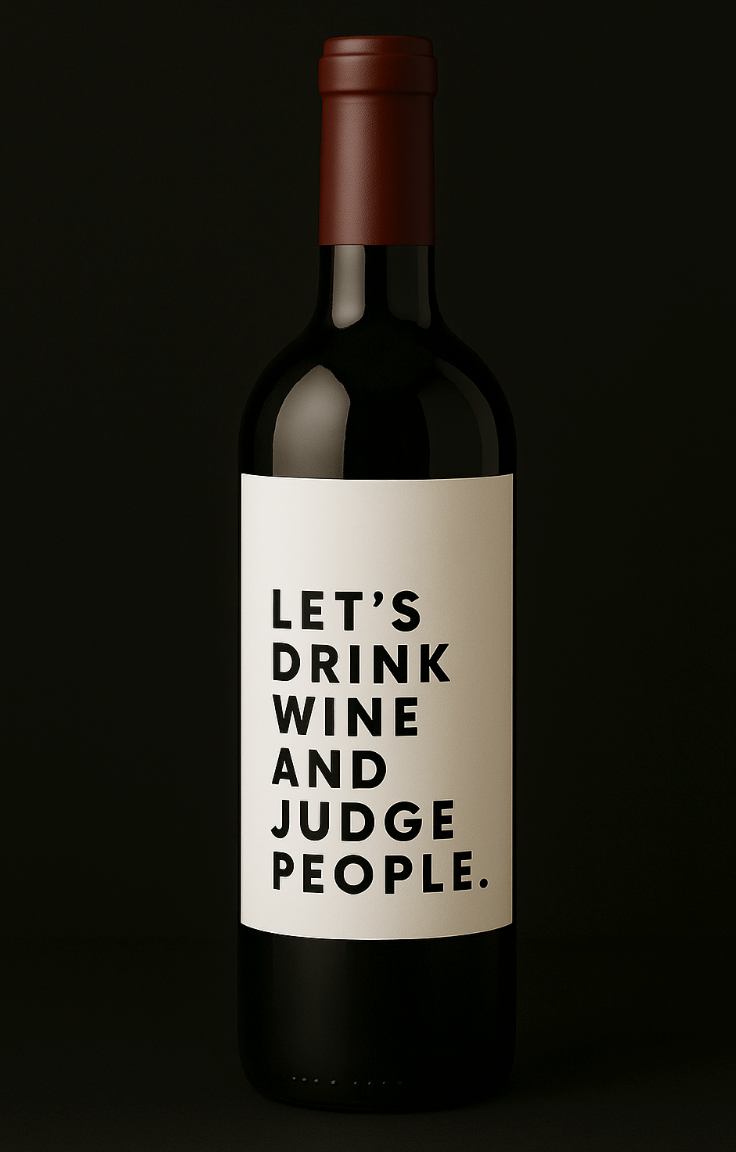 Let's Drink Wine and Judge People - Wine Label