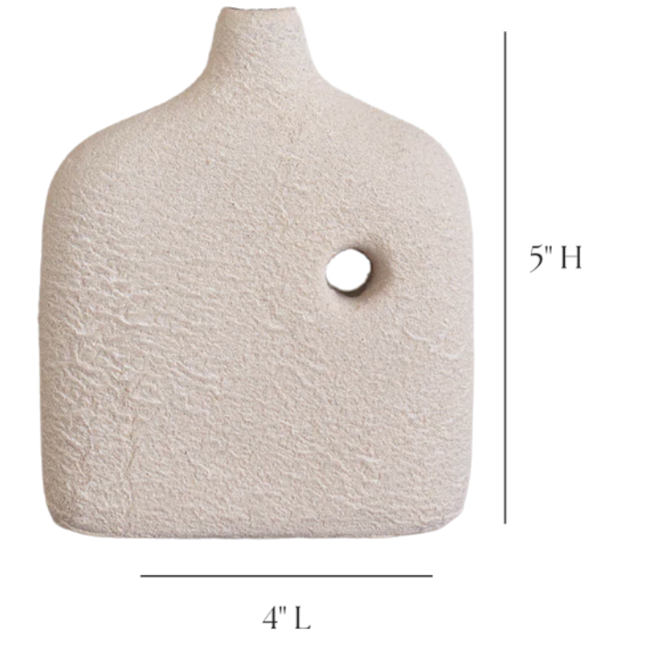 Cream Textured Ceramic 5" Vase | Niche&Co.
