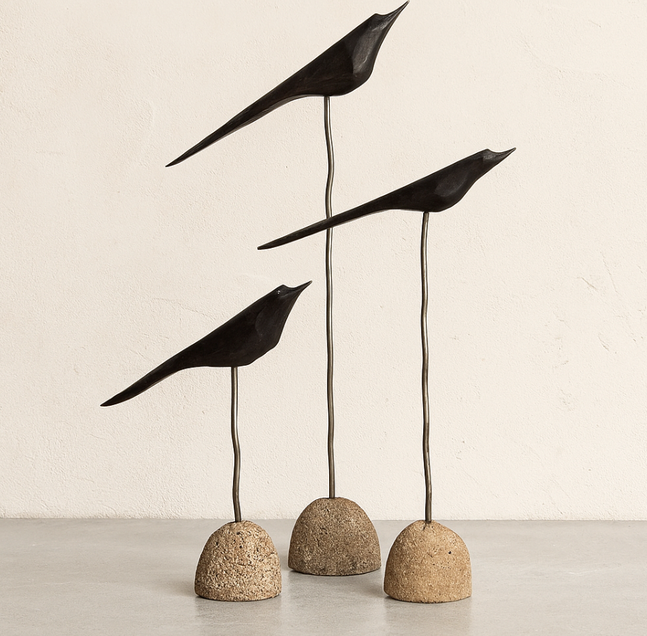 The Flock – Set of 3 Black Handcrafted Sculptures | Niche&Co.