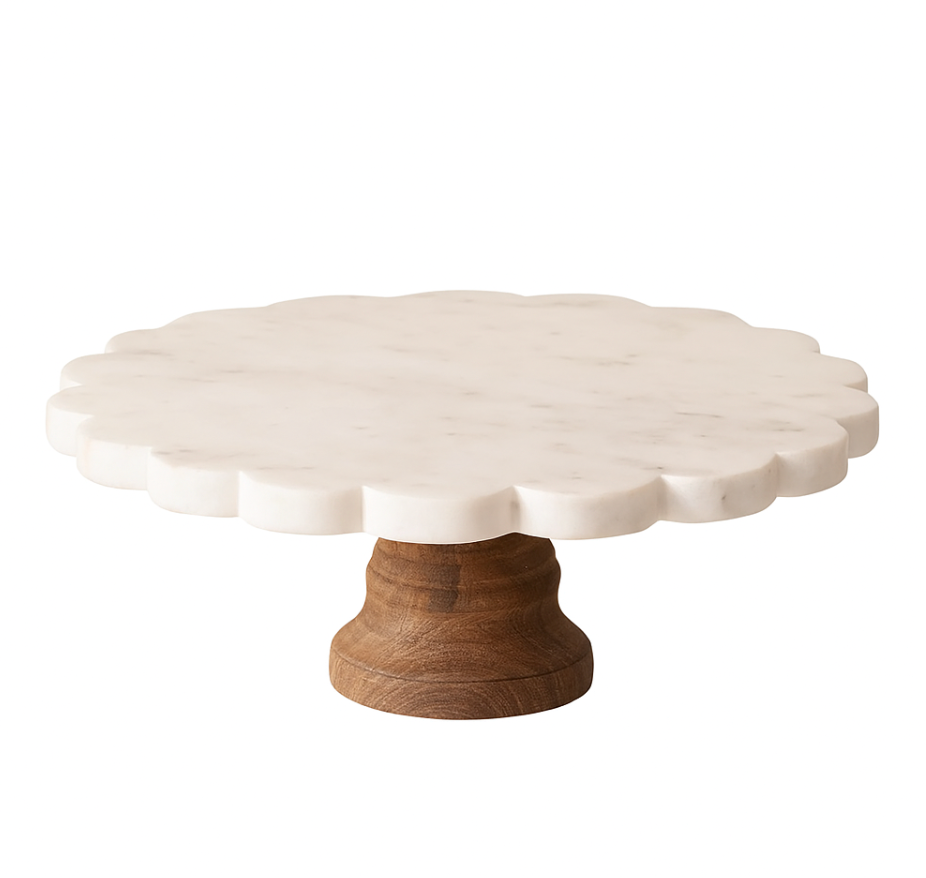 Scalloped Marble Cake Stand | Niche&Co.