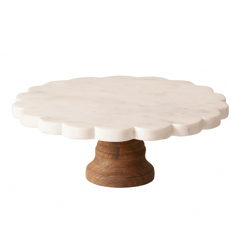 Scalloped Marble Cake Stand | Niche&Co.