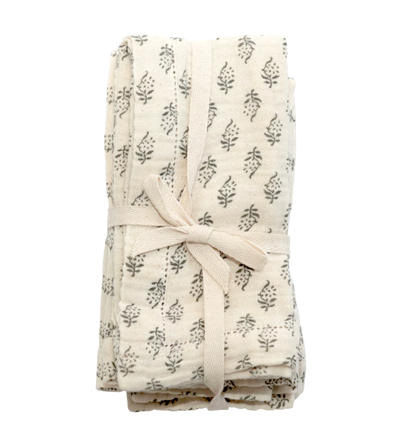 Sq Cotton Napkins, Natural & Grey
