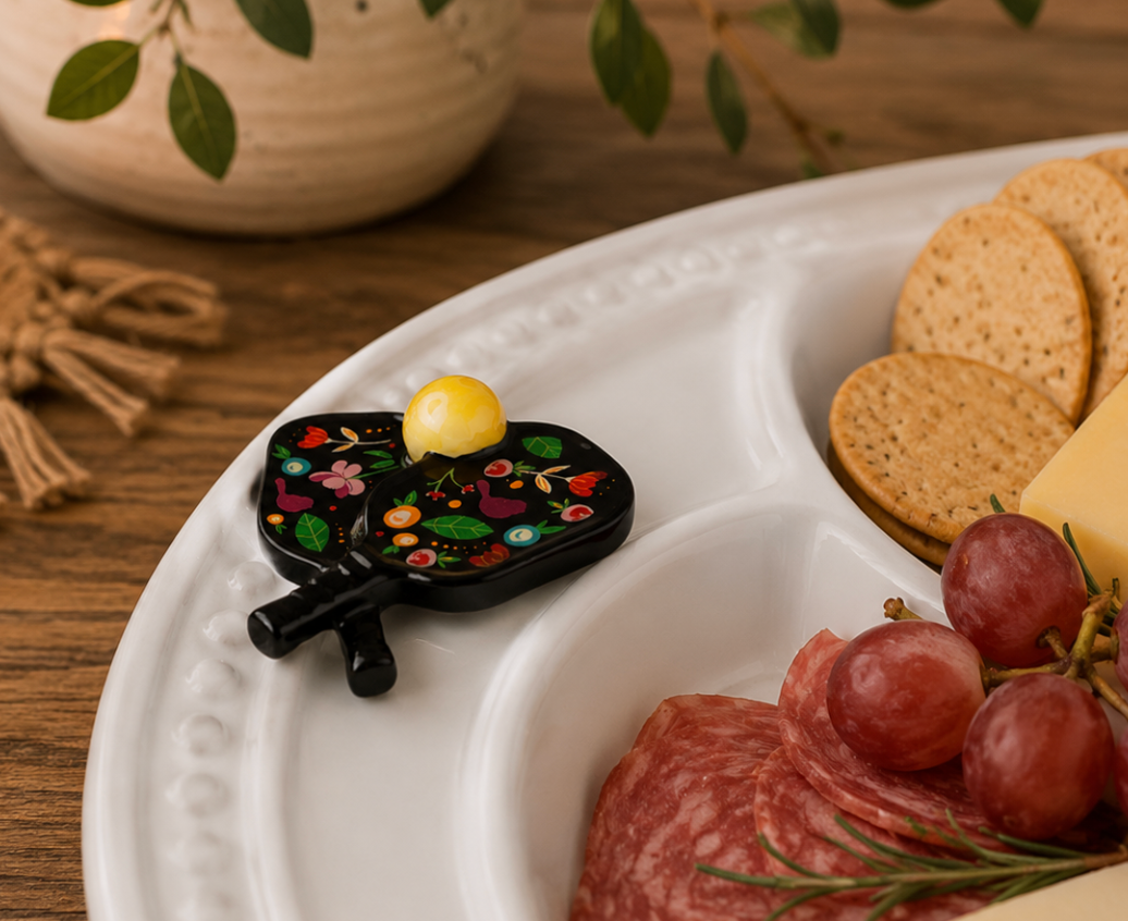 Nora Fleming Day Dinking Pickleball Paddle Mini | Hand-Painted Collectible