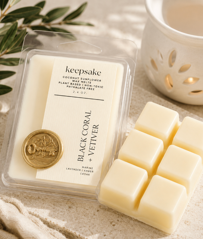 Keepsake Candle Curated Wax Melts – Black Coral + Vetiver | 2.4 oz