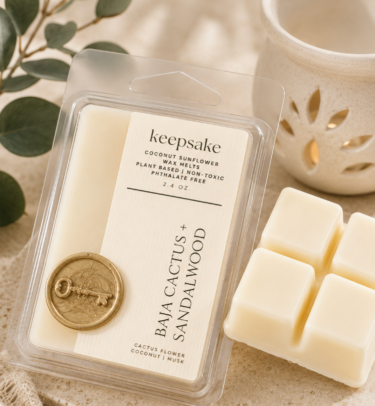 Keepsake Candle Curated Wax Melts – Baja Cactus + Sandalwood | 2.4 oz