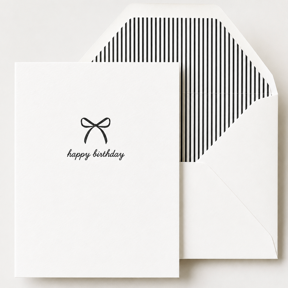 Birthday Bow Letterpress Greeting Card