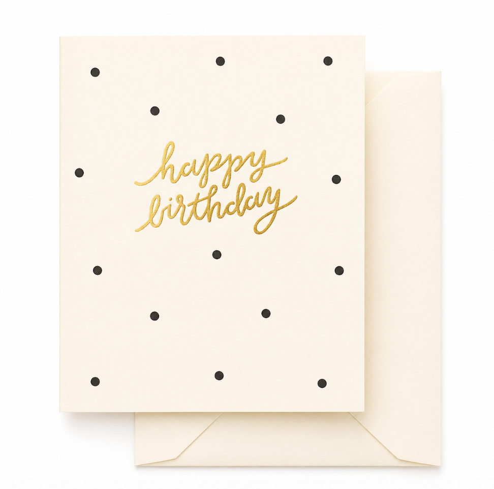 Dotty Birthday Letterpress Greeting Card