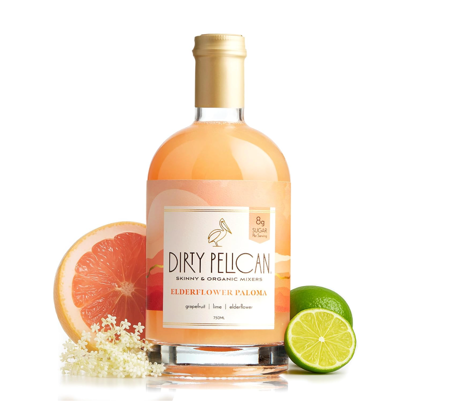 Dirty Pelican Elderflower Paloma Cocktail Mixer 750mL