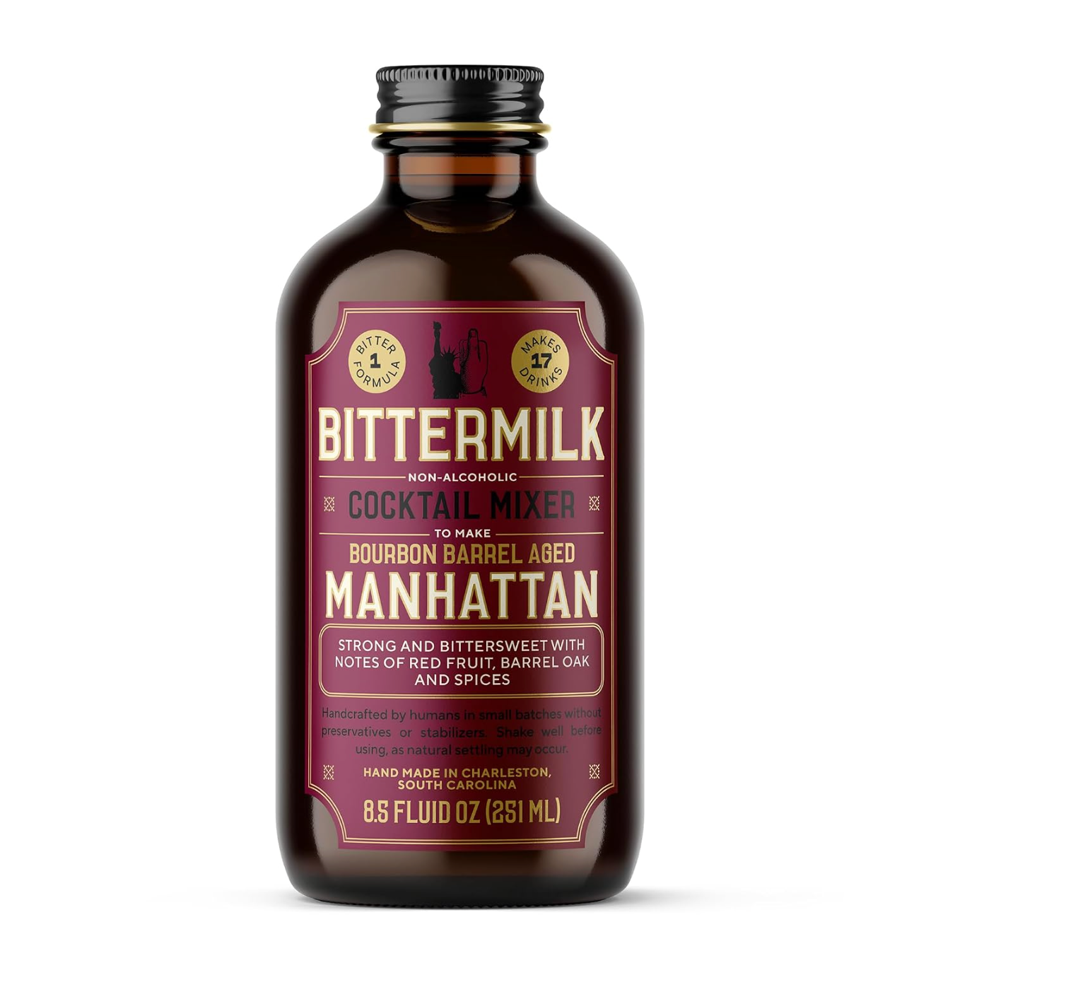 Bittermilk Bourbon Barrel Aged Manhattan Cocktail Mixer 8.5 oz