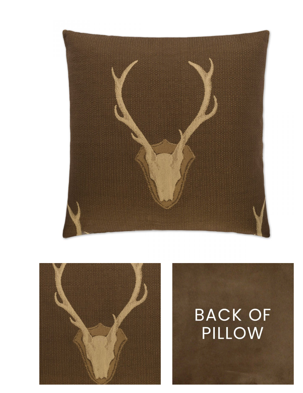 Brown Buck 24x24 Feather Down Decorative Throw Pillow