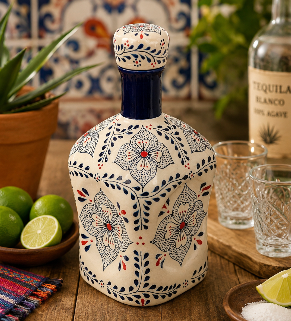 Talavera Ceramic Tequila Decanter Set
