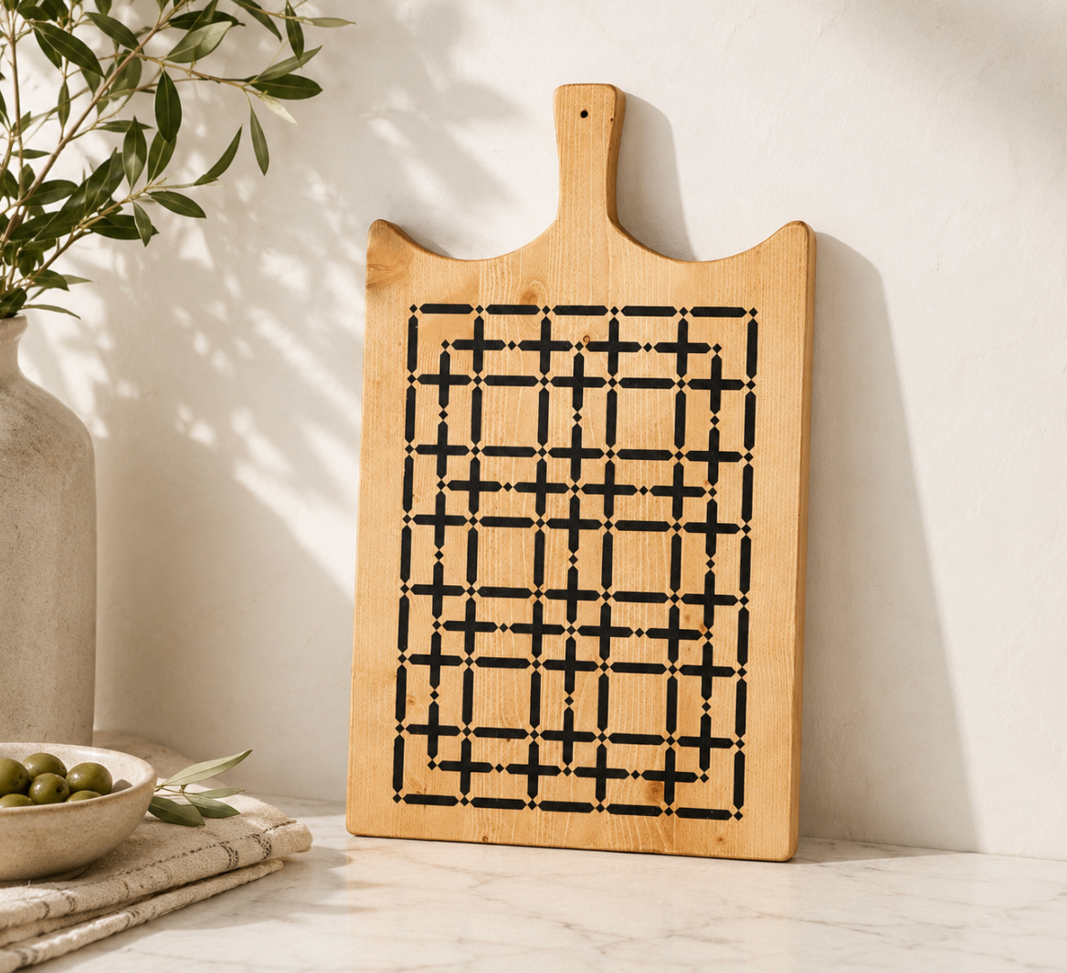 Plaid Handcrafted Reclaimed Wood Serving Board