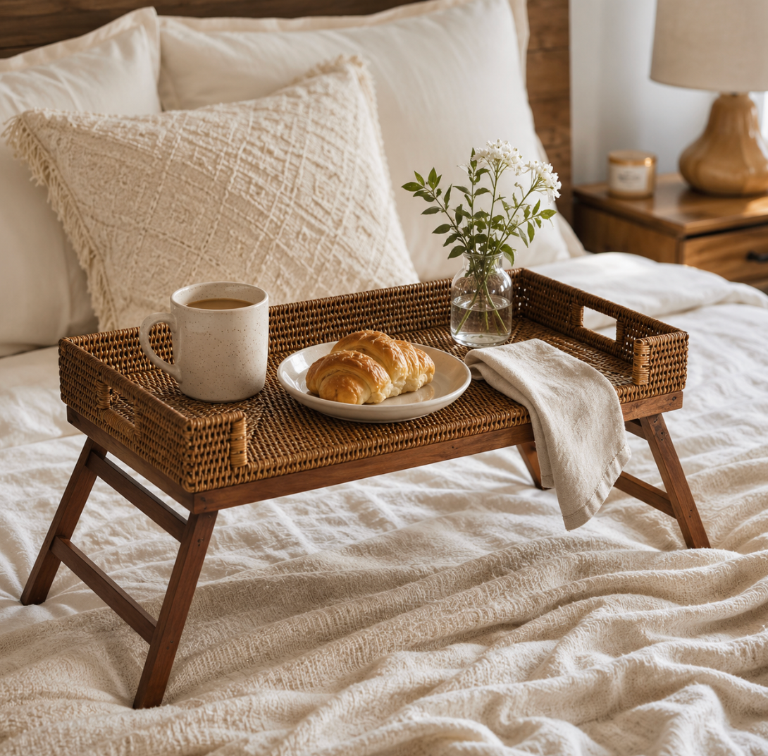 Burma Rattan Lap Tray Table