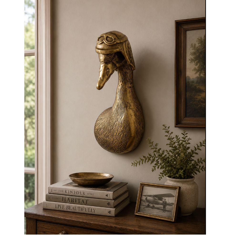Charlie the Goose Bronzed Wall Mount