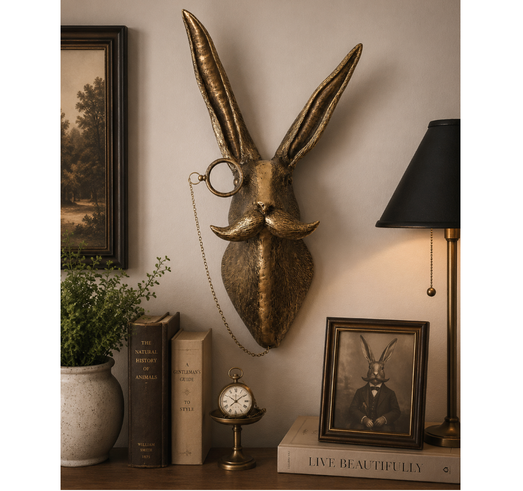 Eric the Hare Bronzed Wall Mount