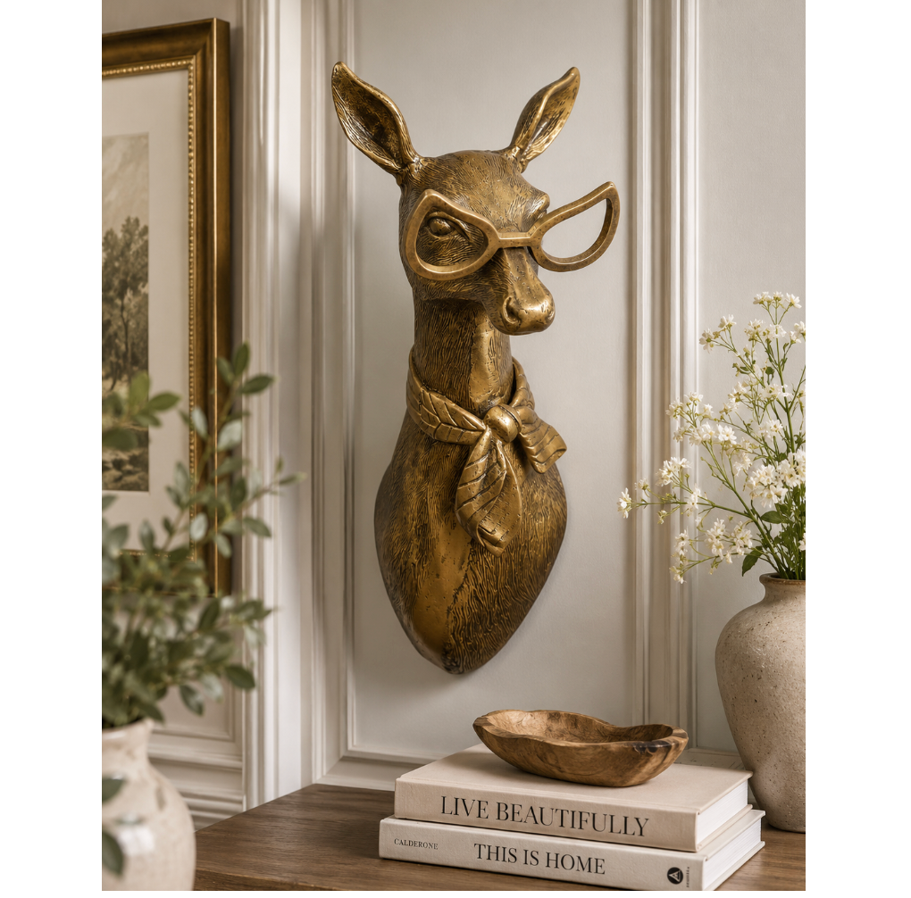 Margie the Doe Bronzed Wall Mount