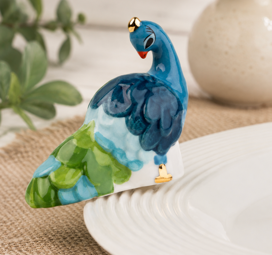 Nora Fleming Fancy Feathers Peacock Mini