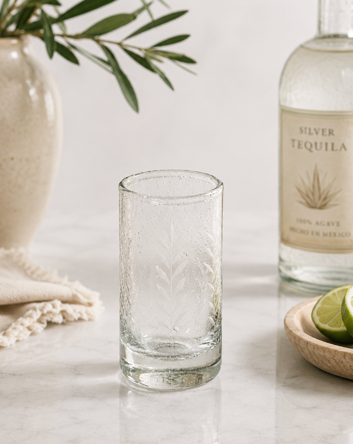 Tuscan Handmade Etched Tequila Sipping Glass