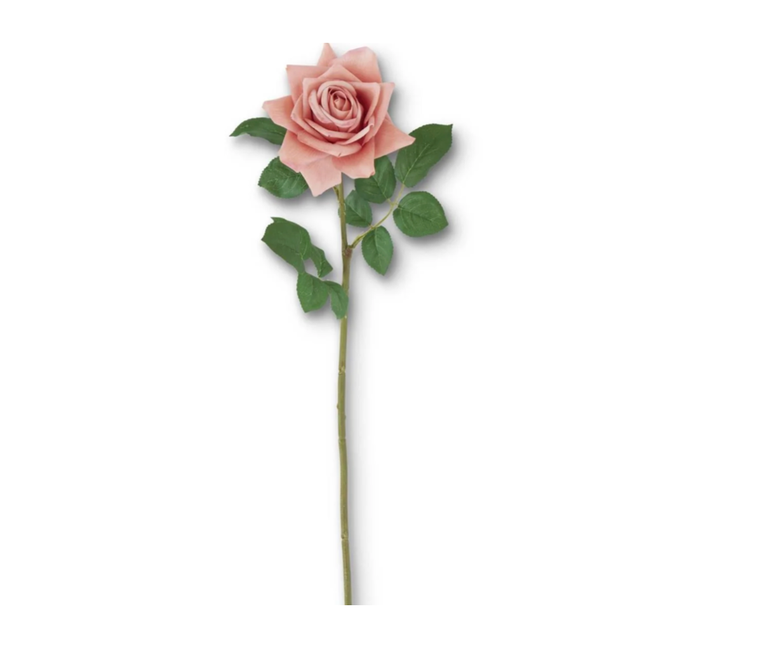 25 Inch Coral Real Touch Duchess Rose Stem