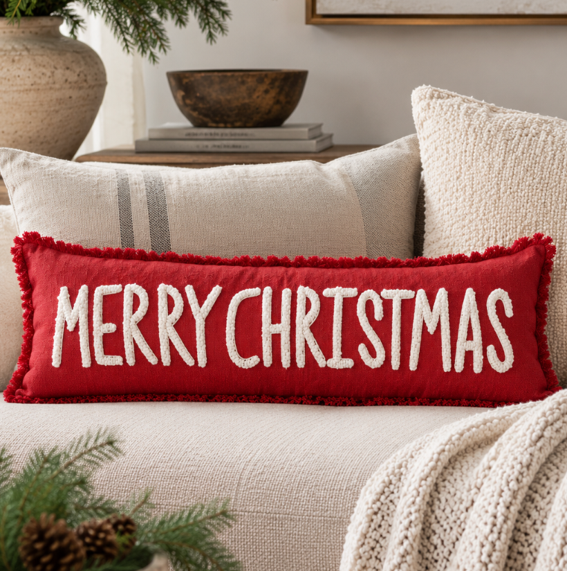 Merry Christmas Lumbar Pillow