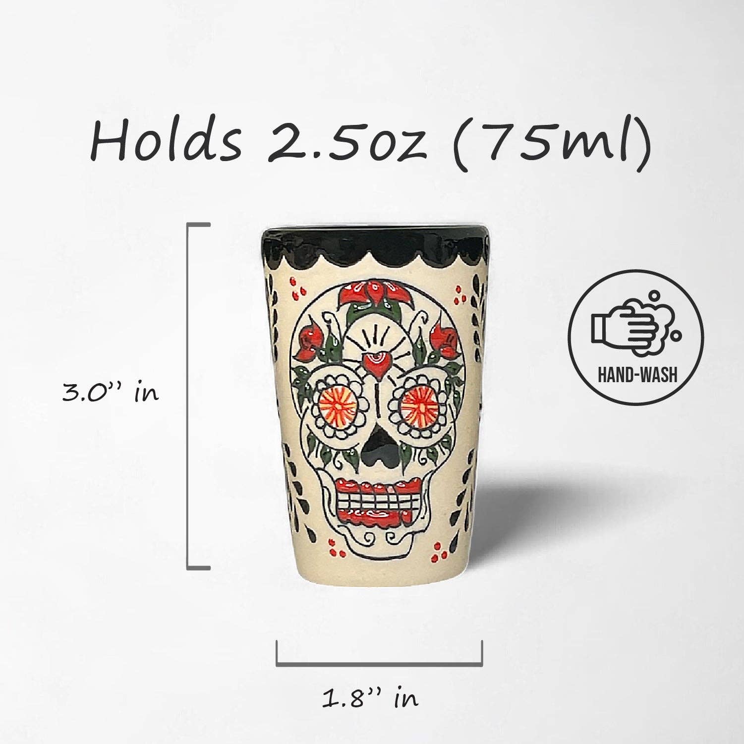 Sugar Skull Ceramic Shot Glass Set
