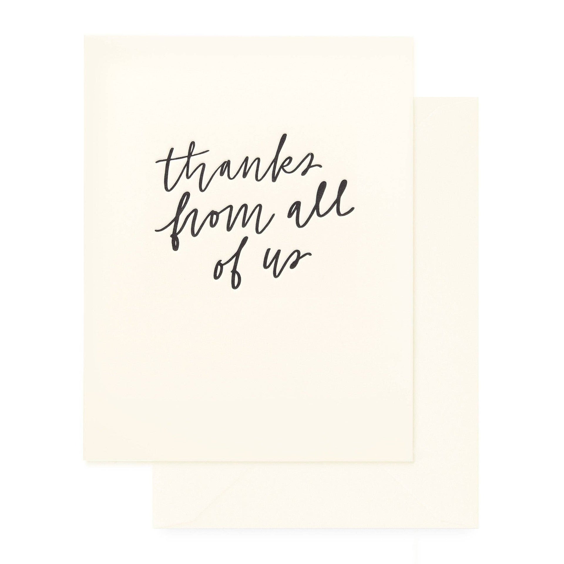 Thanks From All of Us Greeting Card