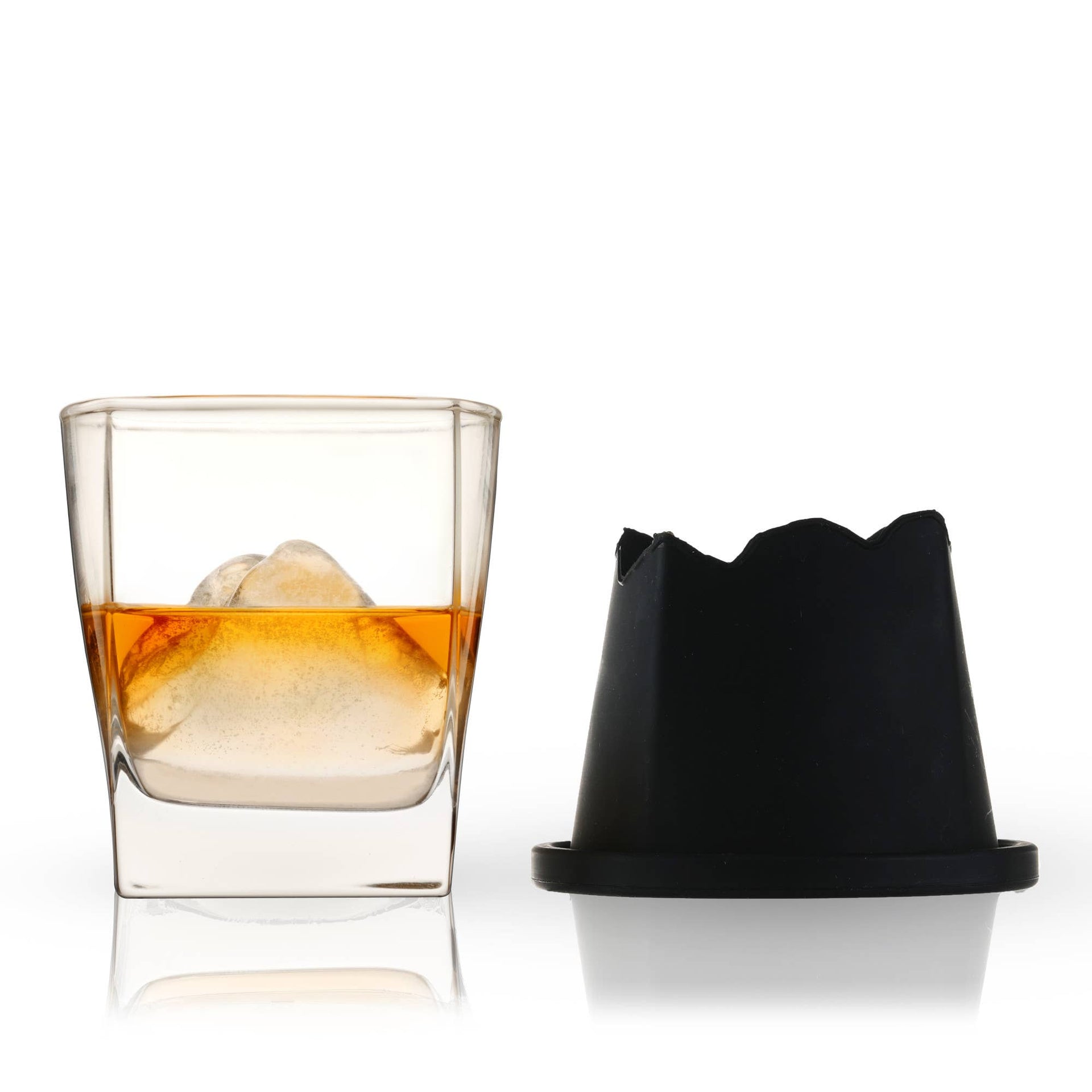 Viski Glacier Rocks® Mountain Ice Mold & Crystal Whiskey Glass Set