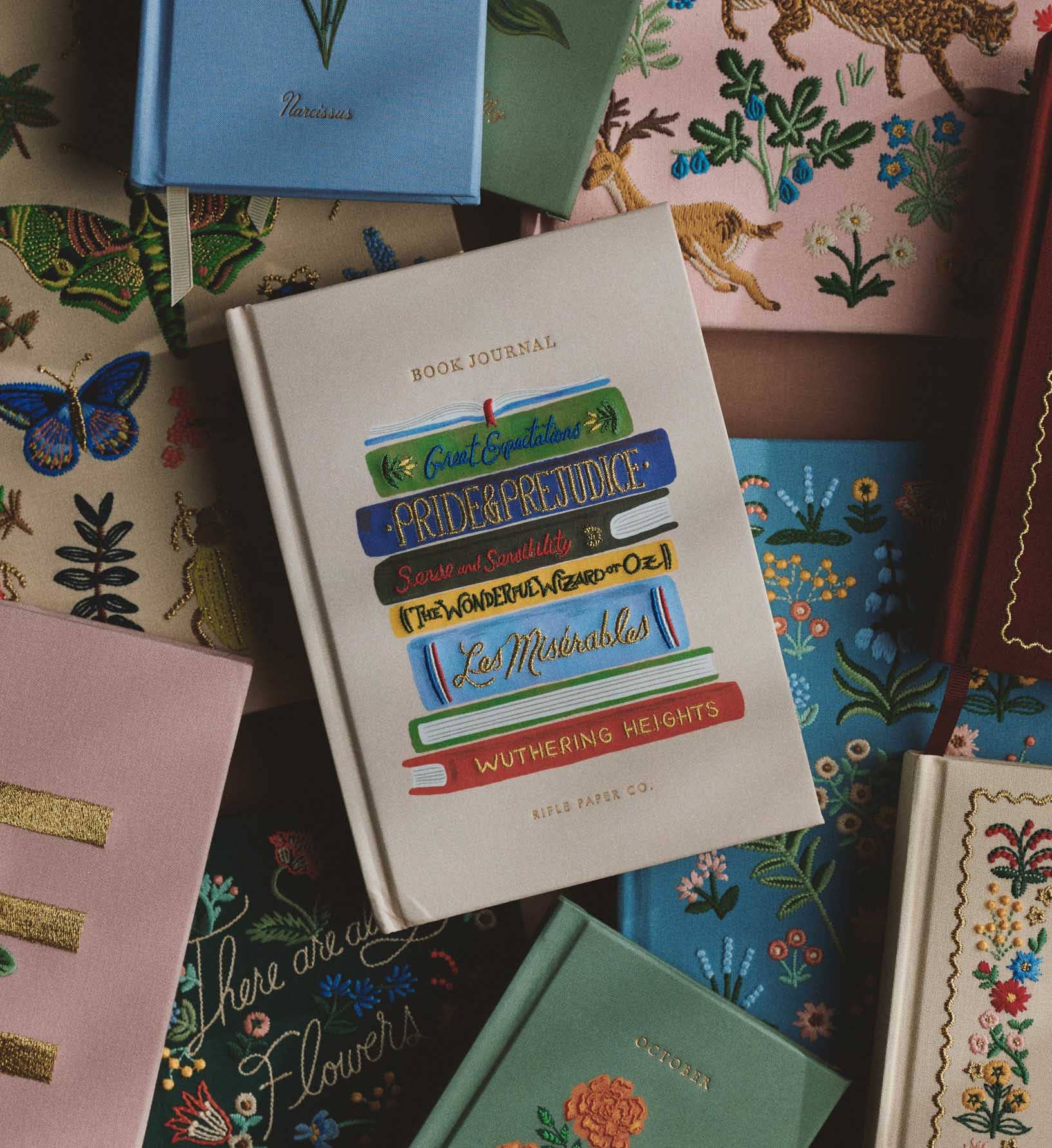 Rifle Paper Co | Book Club Embroidered Book Journal | Niche&Co.