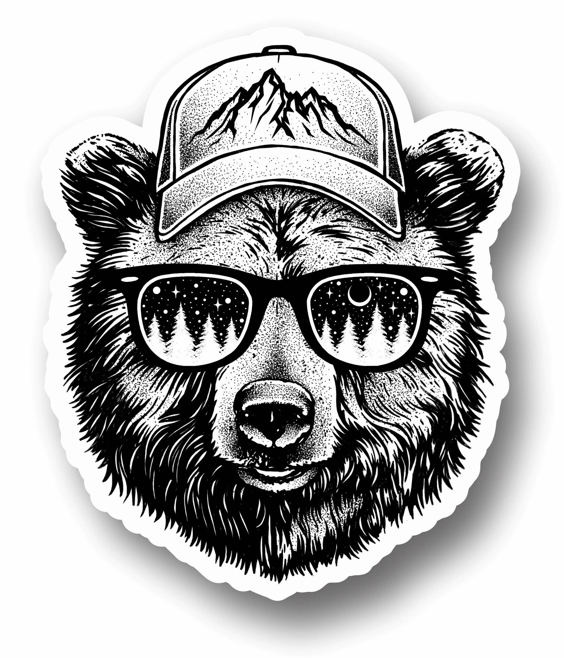 Sticker Art - Cool Bear Sticker - animal decal