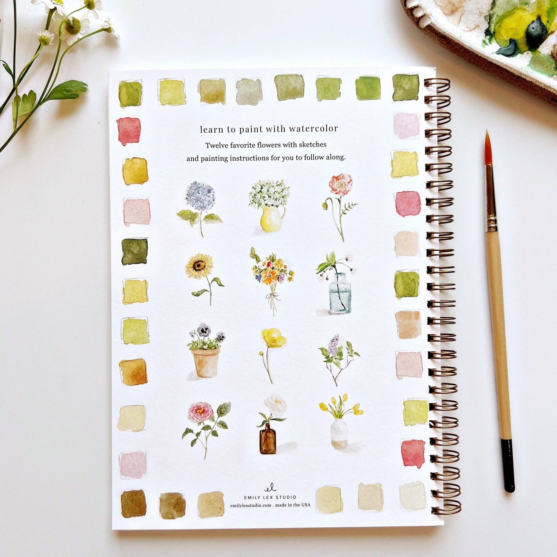 Flowers watercolor workbook | Niche&Co.