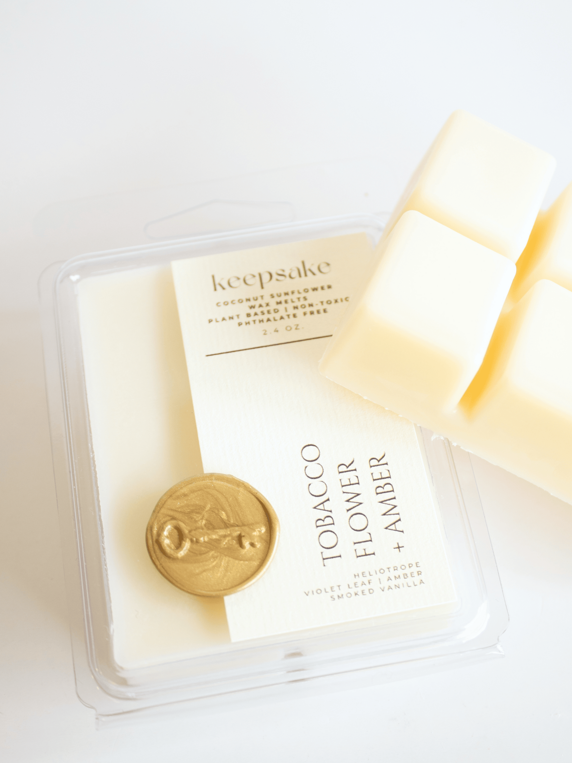 Keepsake Candle Curated Wax Melts – Tobacco Flower + Amber | 2.4 oz
