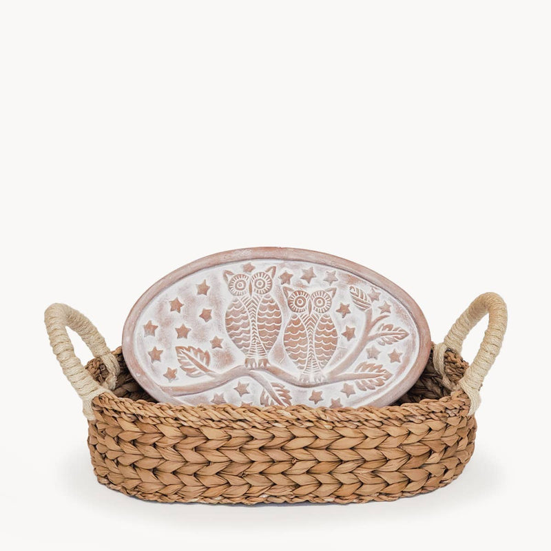 Handmade Bread Warmer & Wicker Basket - Owl Oval | Niche&Co.