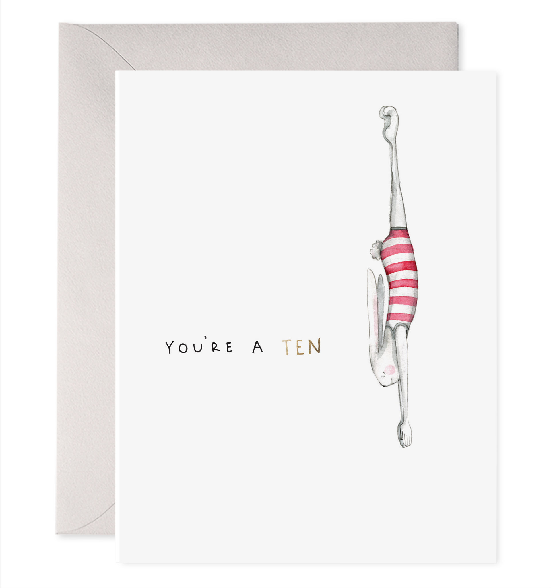 Perfect Dive | Bunny Love Swimming Card You're a Ten