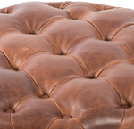 Small Leather Tufted  Ottoman